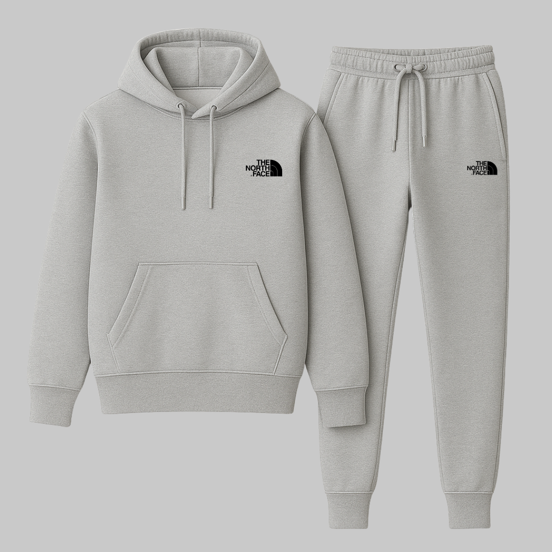 Szary komplet dresowy North Face